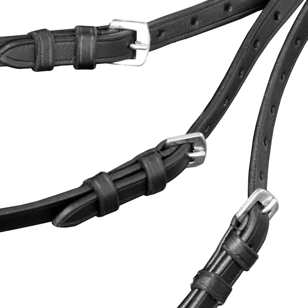 Briglie in Pelle con Redini e Morso Nero per Cavallo Full CFW2509516