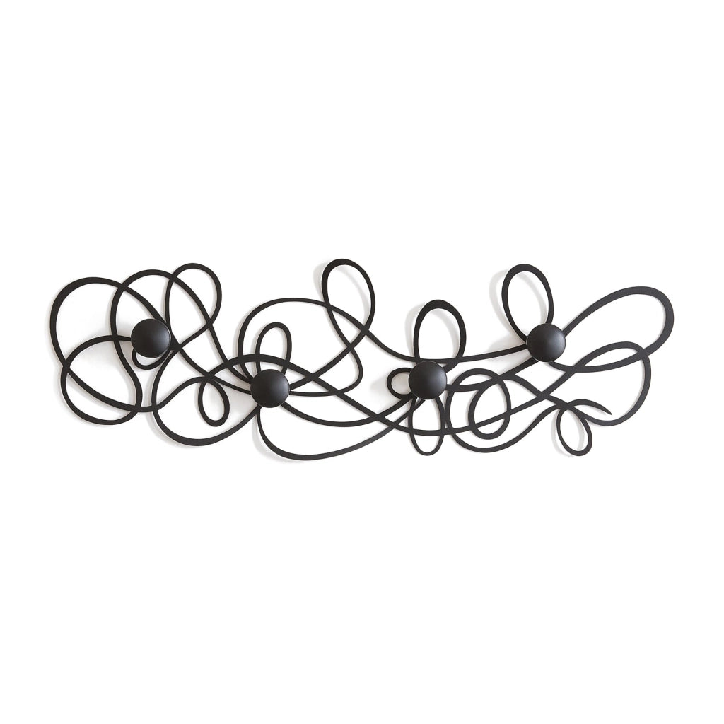 Appendiabiti da muro di design Doodle Nero
