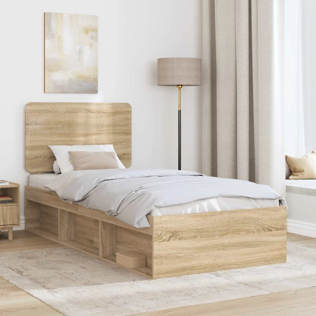 Struttura del letto Rovere Sonoma 75 x 190 cm Pino massello 3412553