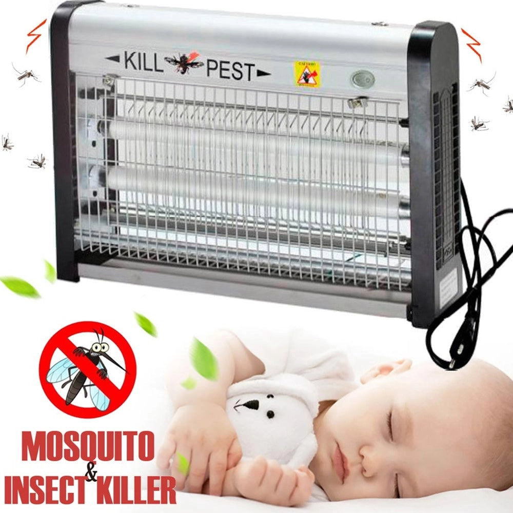 Trade Shop - Zanzariera Elettrica Antizanzare Basso Consumo Energetico 16w 2x Lampade Uv -