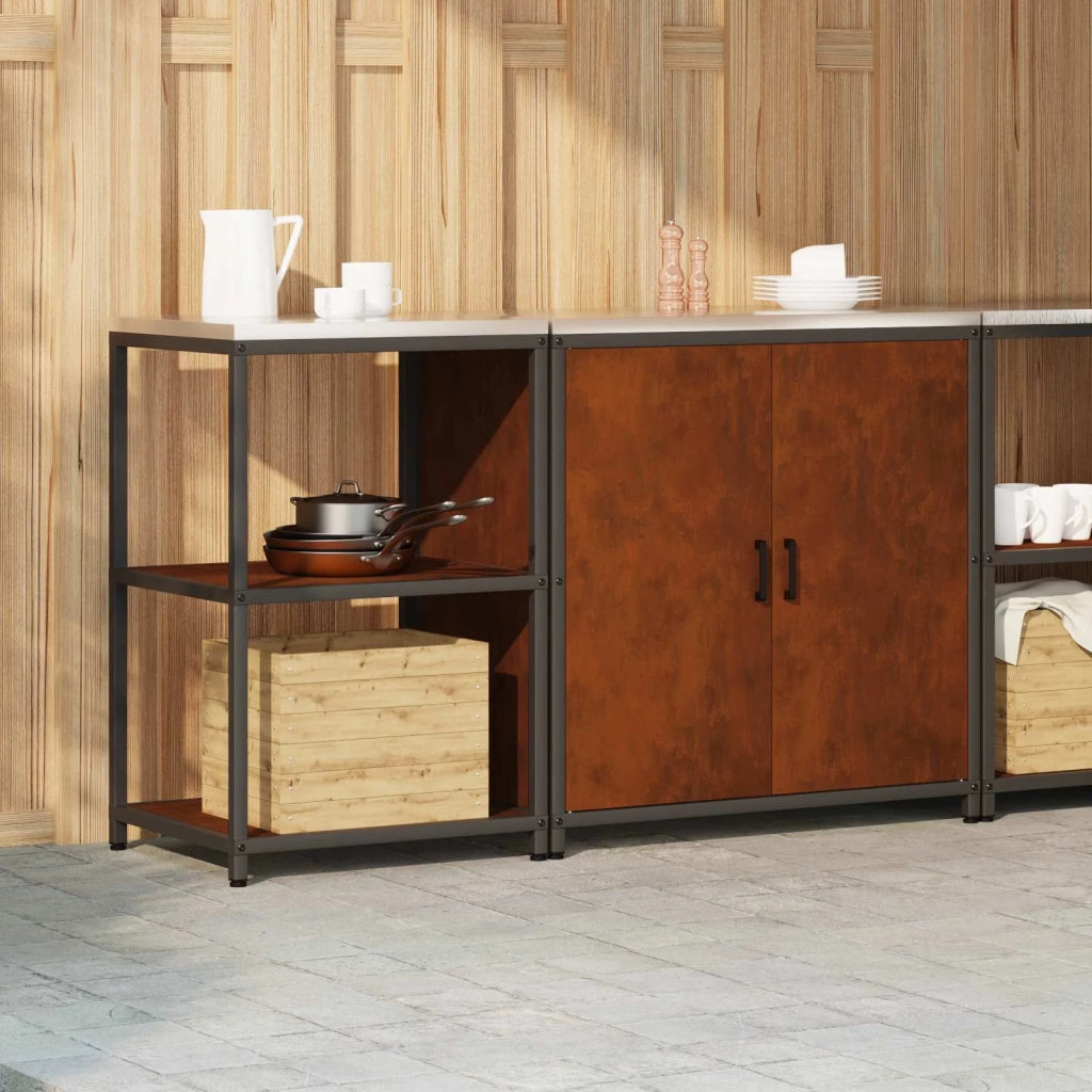 Set di Stoccaggio per Cucina con lo scaffale 2 pcs Ruggine