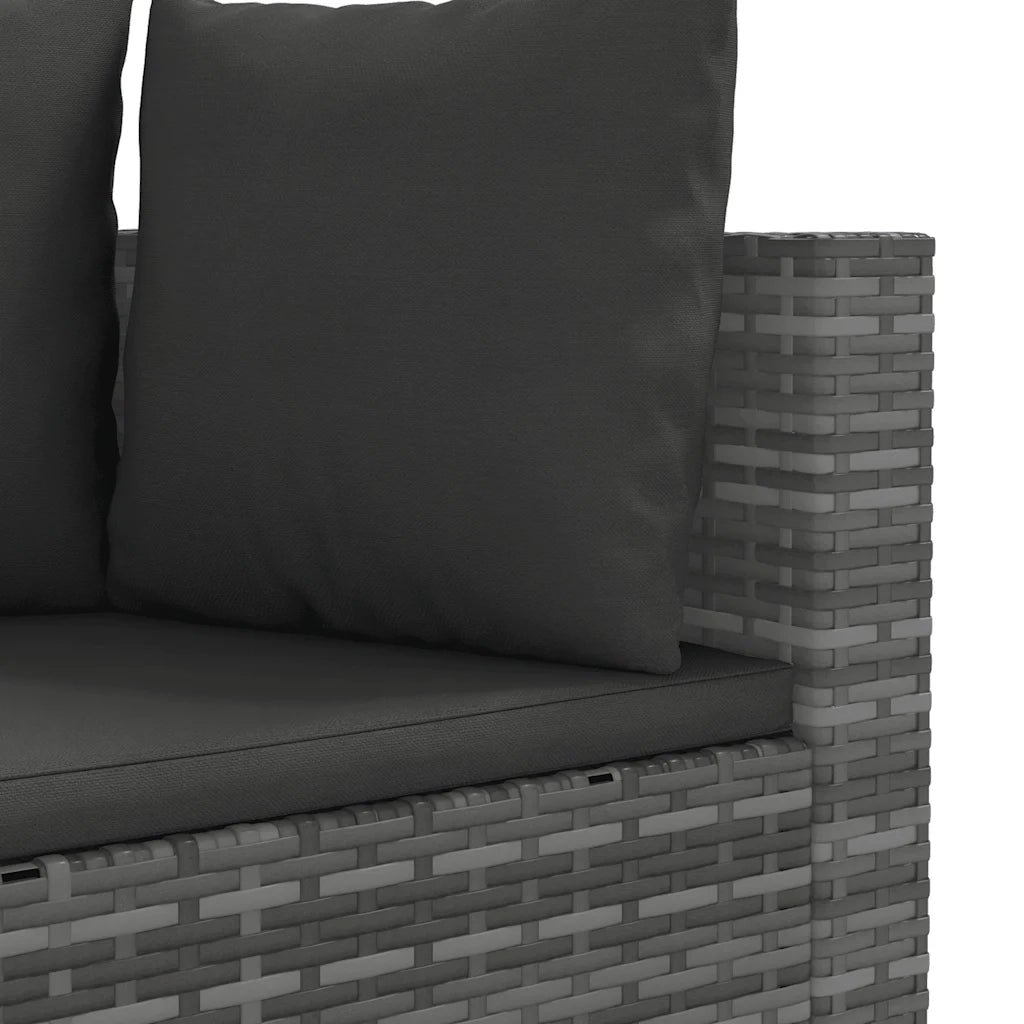 Set Divano da Giardino 5 pz con Cuscini Grigio in Polyrattan 3308370
