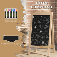 Lavagna Magnetica per Bambini 51x42x101 cm con Accessori in Legno di Abete