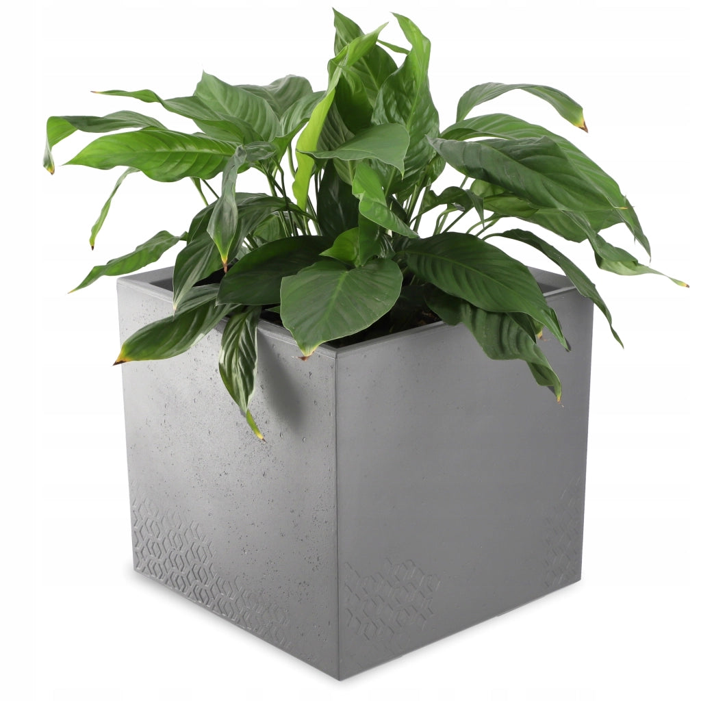 Vaso da giardino KADAX, 40 cm, con supporto su ruote, effetto cemento, ideale per terrazza.