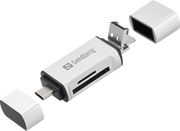 ORIGINAL Sandberg Accessori per computer Argento 136-28 Adapter Sandberg Card Reader USB-C+USB+MicroUSB