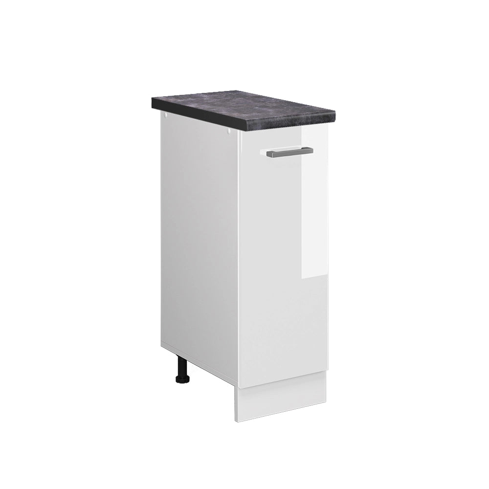 Armadio cucina dispensa alto R-Line Bianco lucido/Bianco 30 cm, PL Antracite Vicco