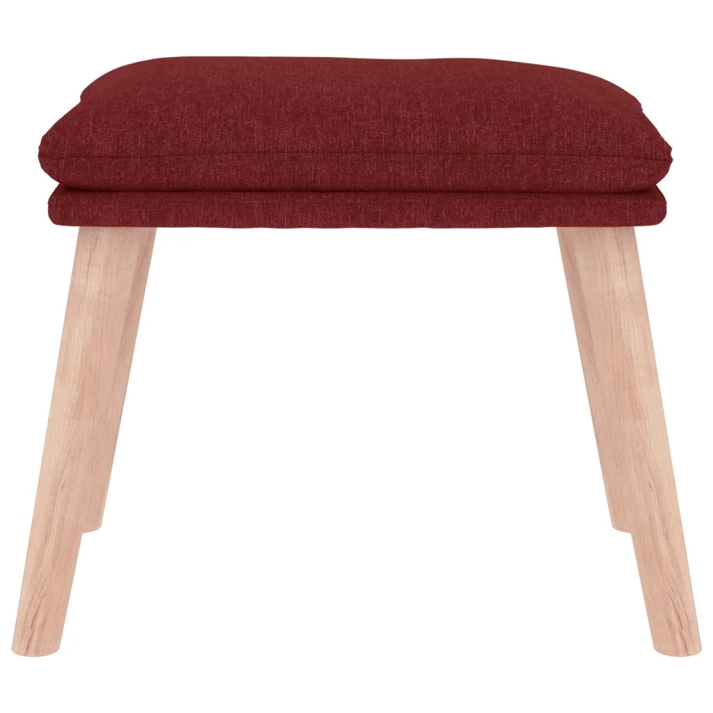 Poggiapiedi Rosso Vino 45x29,5x35 cm in Tessuto 341432