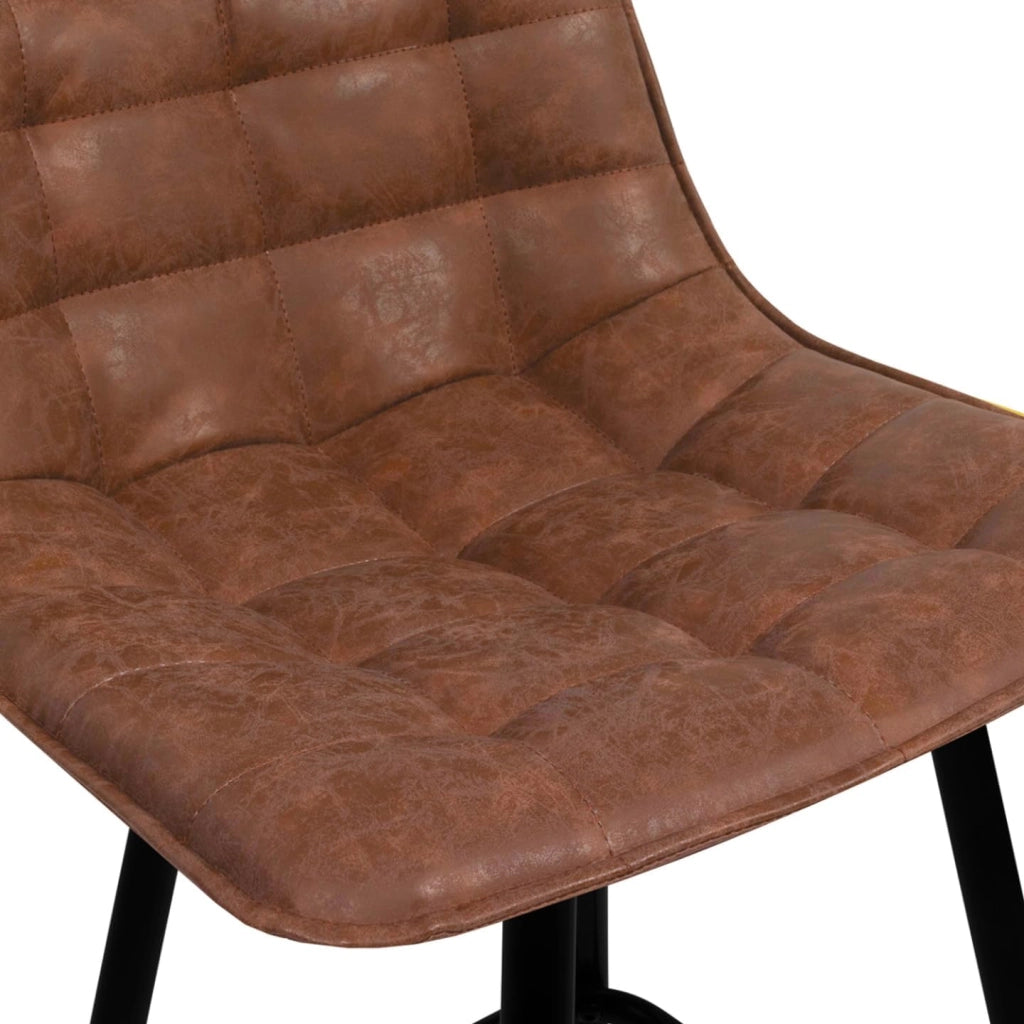 Set di 4 sgabelli da bar in velluto marrone vintage MADY