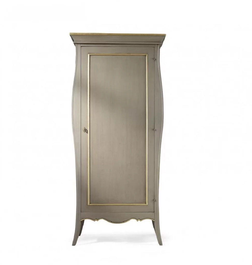 Armadio 1 anta arte povera legno tortora e oro 93x64x213 (1382) - Mobili 2G