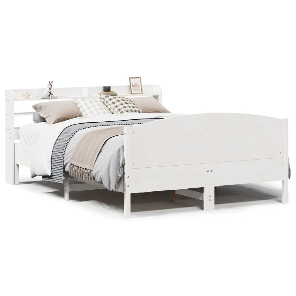 vidaXL Letto senza Materasso Bianco 160x200 cm Legno Massello di Pino