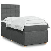 Giroletto a Molle con Materasso Grigio Scuro 90x200 cm Tessuto 3293464