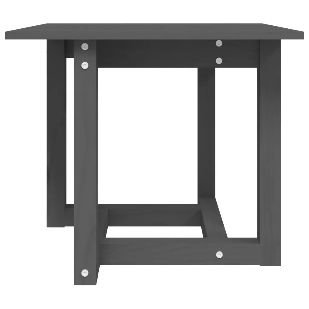 Tavolino da Salotto Grigio 50x50x45 cm Legno Massello di Pino 822174