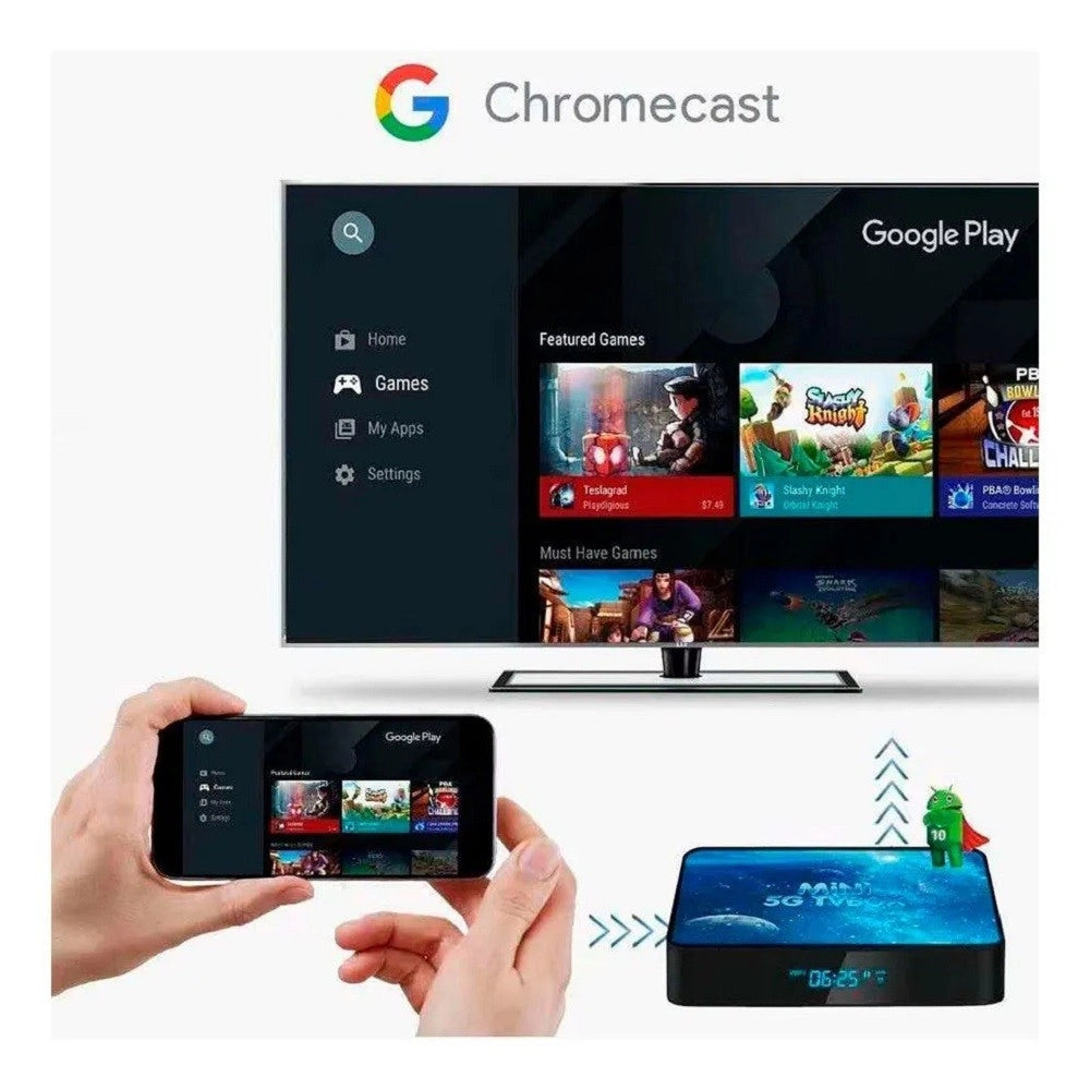 Trade Shop - Tv Box Q5gmini Ultra 6k Hd 4g Ram + 64g Wi-fi Android 10 Smart Tv Box Tastiera -