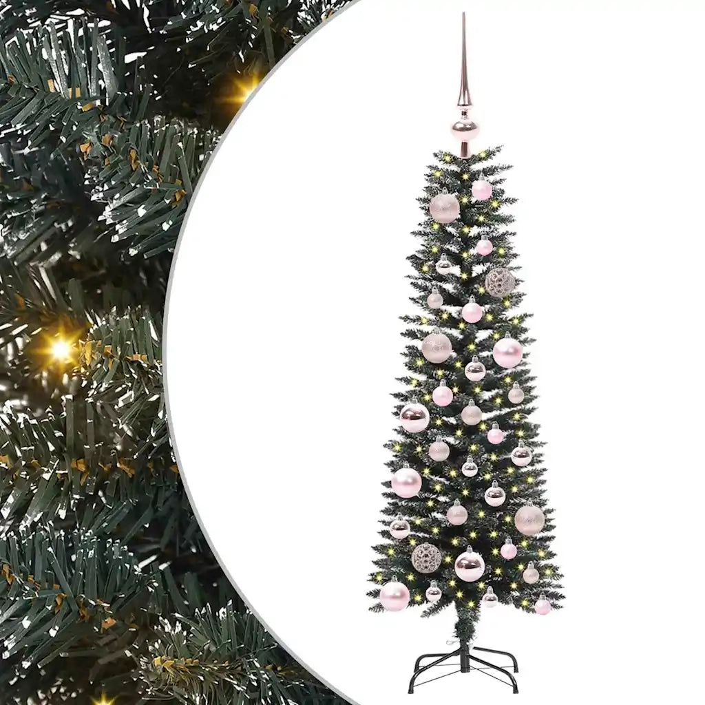 Albero di Natale | Decorazioni natalizie artificiale con 150 LED Verde 120 cm