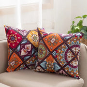 Set di 2 copri cuscino 80 x 80 cm, 100% cotone, copri cuscini colorati con chiusura a zip, super soffici e premium e ipoallergenici, copri cuscini comodi super (Boemia, Paisley)