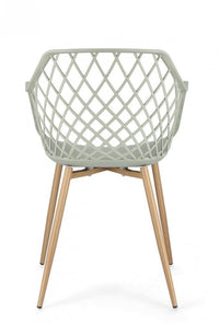 Set 4 Sedie 58x54x85,5 cm Optik in Plastica Verde