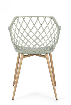 Set 4 Sedie 58x54x85,5 cm Optik in Plastica Verde