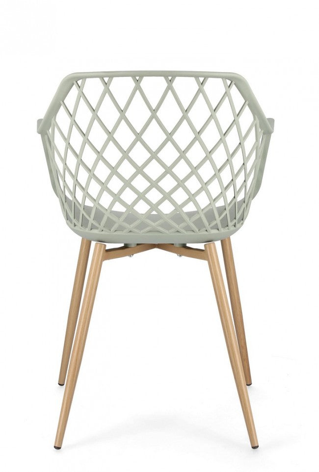 Set 4 Sedie 58x54x85,5 cm Optik in Plastica Verde