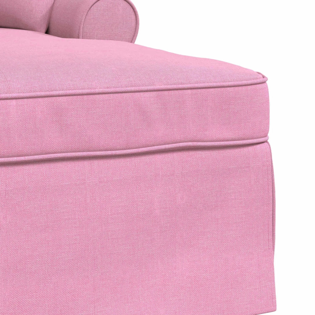 Chaise Longe con Gonna con cuscino 3 pcs Rosa Tessuto 42022947