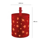 MAURY'S BASE SUPPORTO ALBERO DI NATALE IN METALLO ROSSO CON STELLE E LED DIMENSOINI 30X30X48H CM