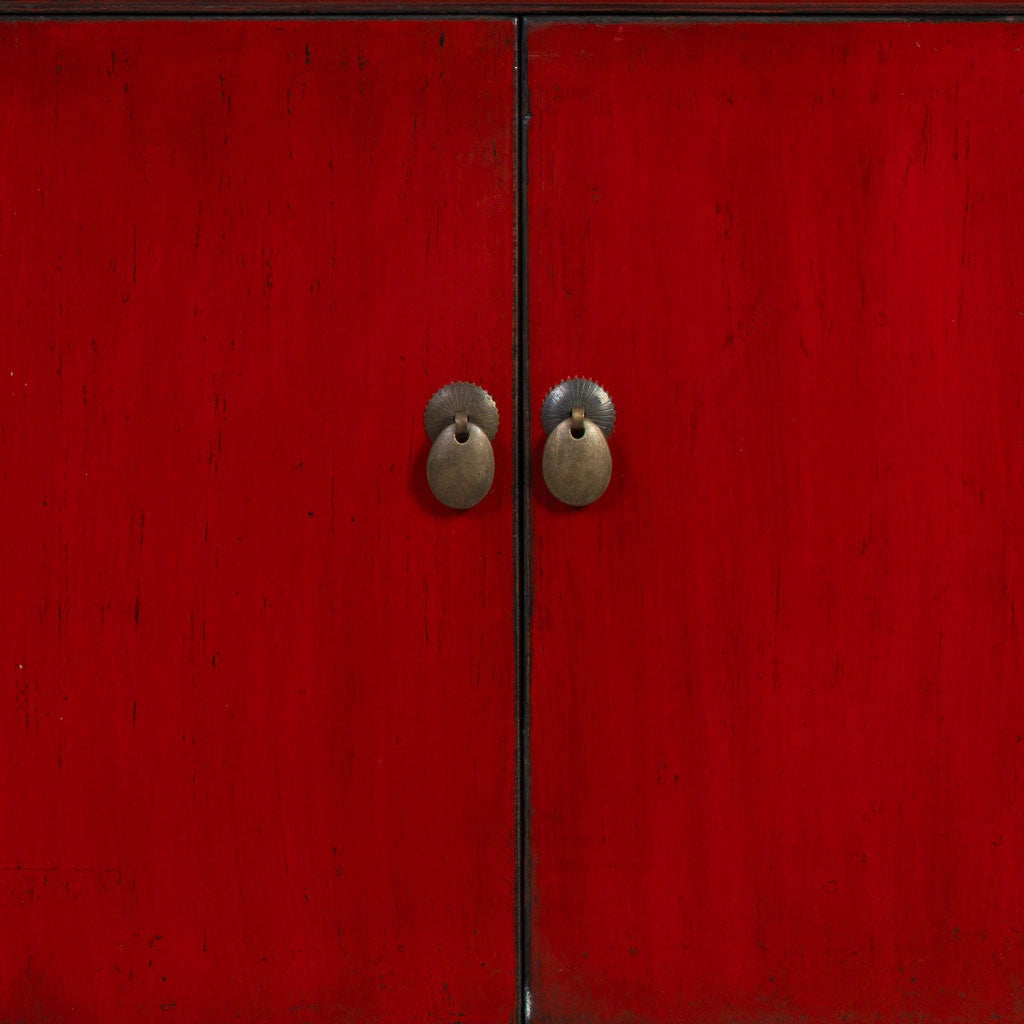 Credenza in legno rosso 120x45x71h cm