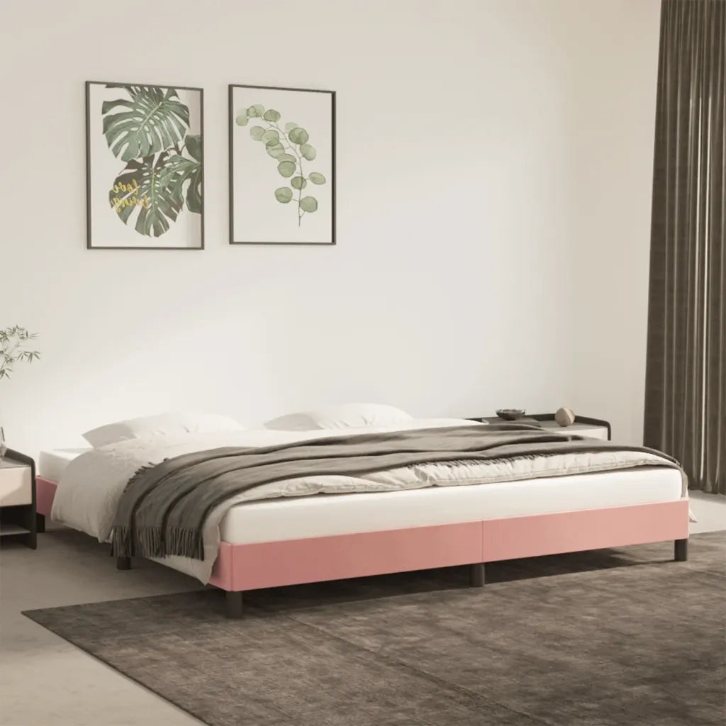 Giroletto-Struttura Letto Rosa 200x200 cm in Velluto 615422