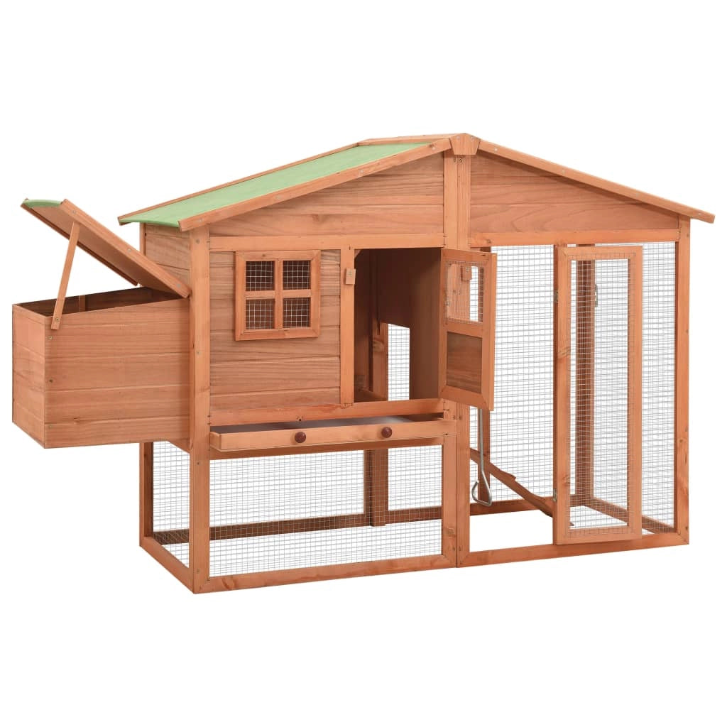 Pollaio con nido 191 x 67 x 117 cm legno massello di abete 02_0001670