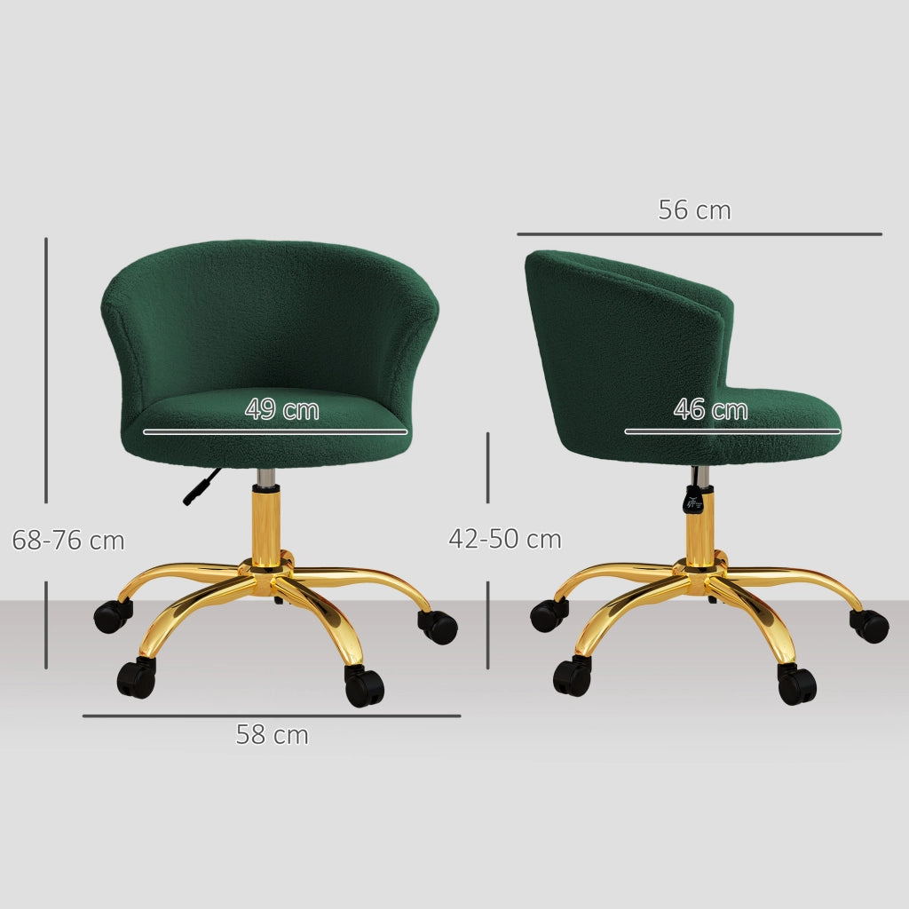 Sedia Girevole da Ufficio in Velluto ¨C Zephmum ¨C Verde Scuro, Struttura Acciaio