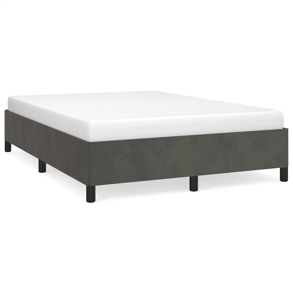 Struttura letto senza Materasso Grigio Scuro 137x190 cm Velluto 347355