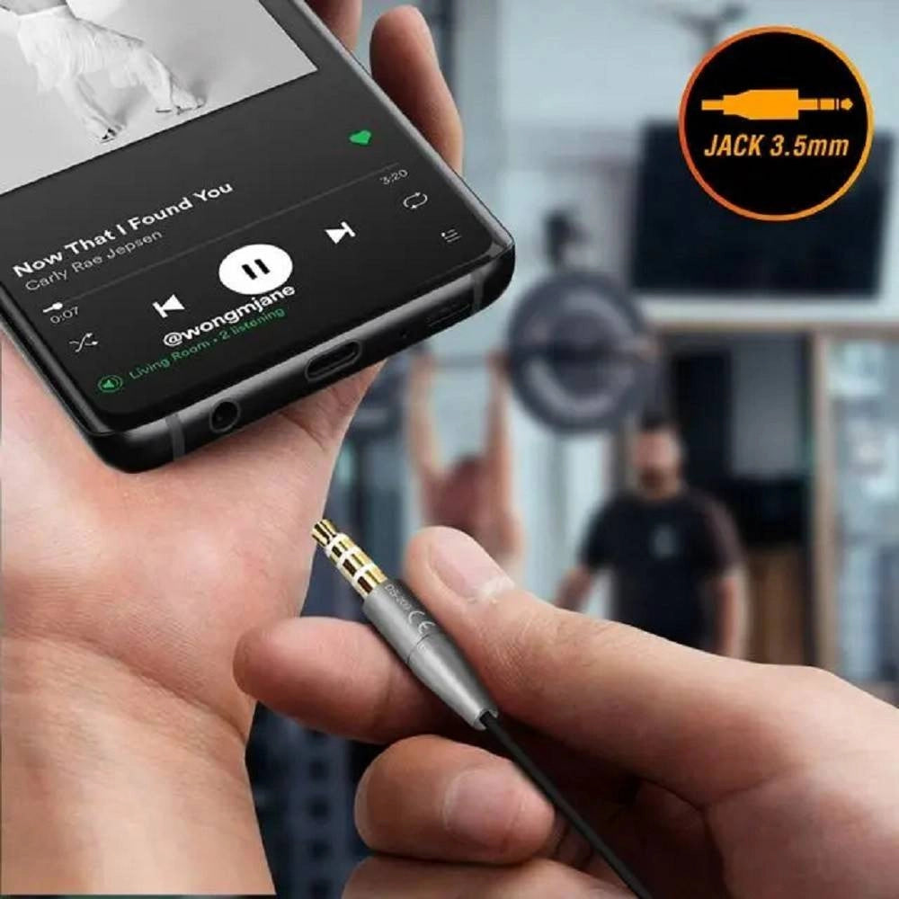 Trade Shop - Auricolari Cuffie Archetto Ds-209 Microfono Smartphone Mp3 Sport Cavo Jack 3,5mm -
