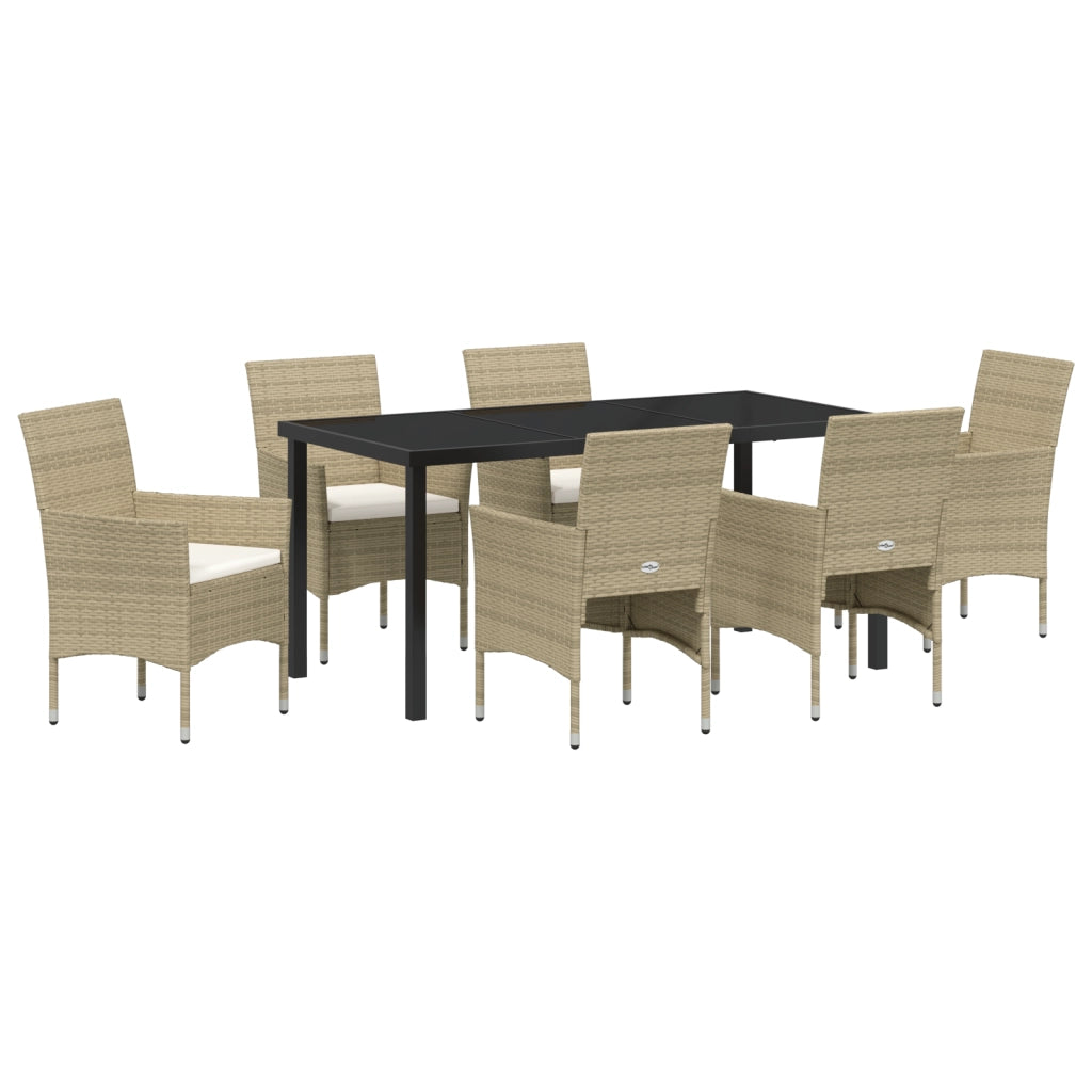 Set di Pranzo da Giardino 2 Pezzi Beige Polyrattan