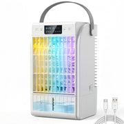 Raffreddatore ad evaporazione portatile ¨C zephmum ¨C 4 velocit¨¤, 2 modalit¨¤ nebulizzazione, LED RGB, bianco