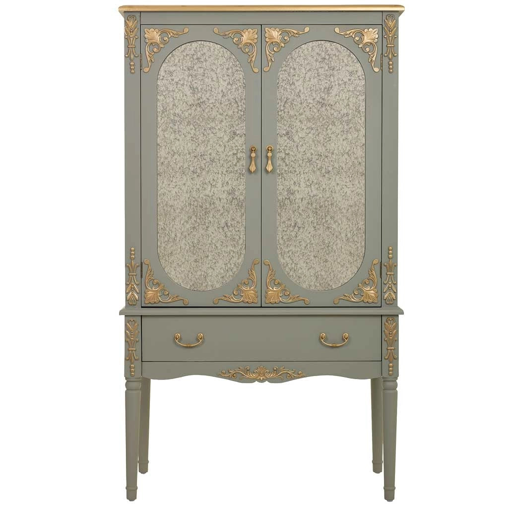 Armadio in legno Verde con 1 cassetto e 2 ante, 80x42x140h cm