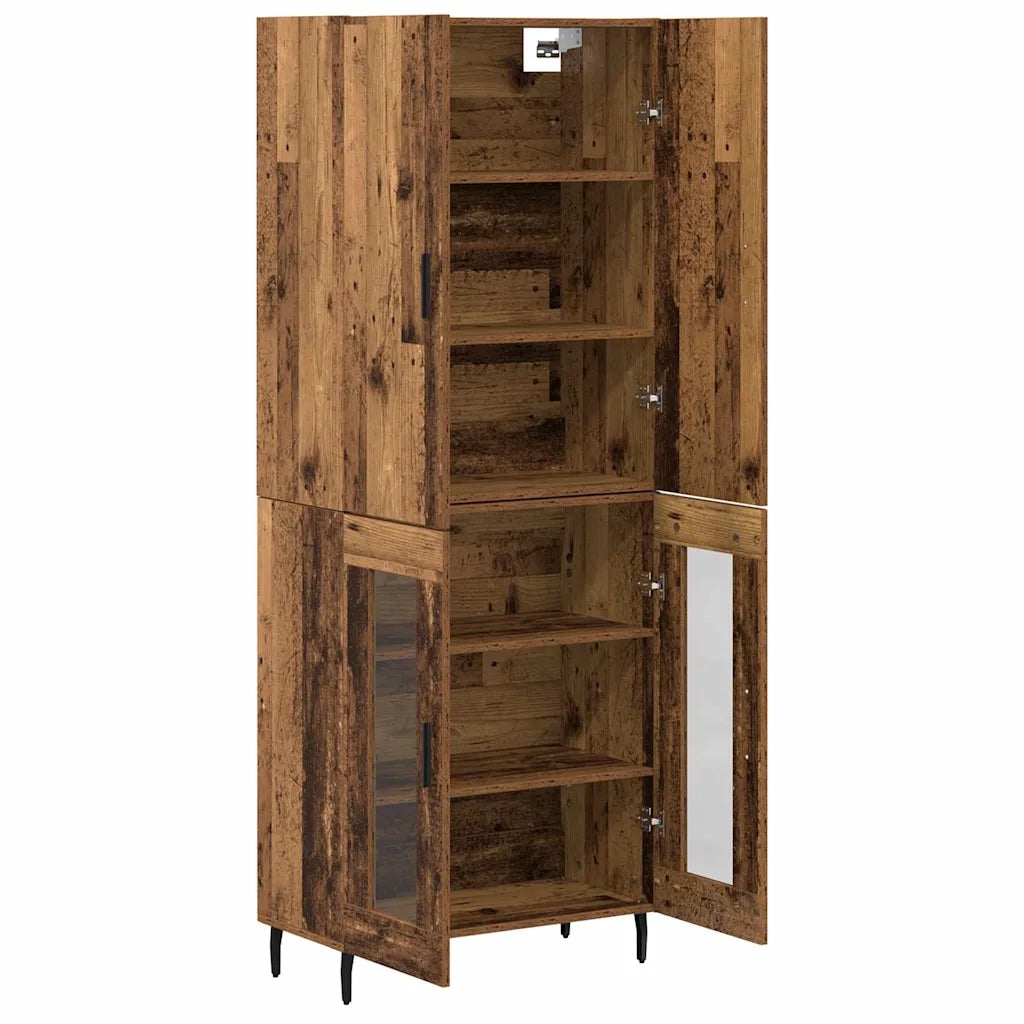 Credenza | Madia | Buffet da pranzo | Armadio da pranzo Legno vecchio 69,5 x 34 x 180 cm Legno multistrato