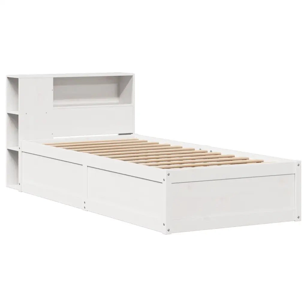 Giroletto senza Materasso-Struttura Letto Bianco 75x190 Legno Massello di Pino 804660
