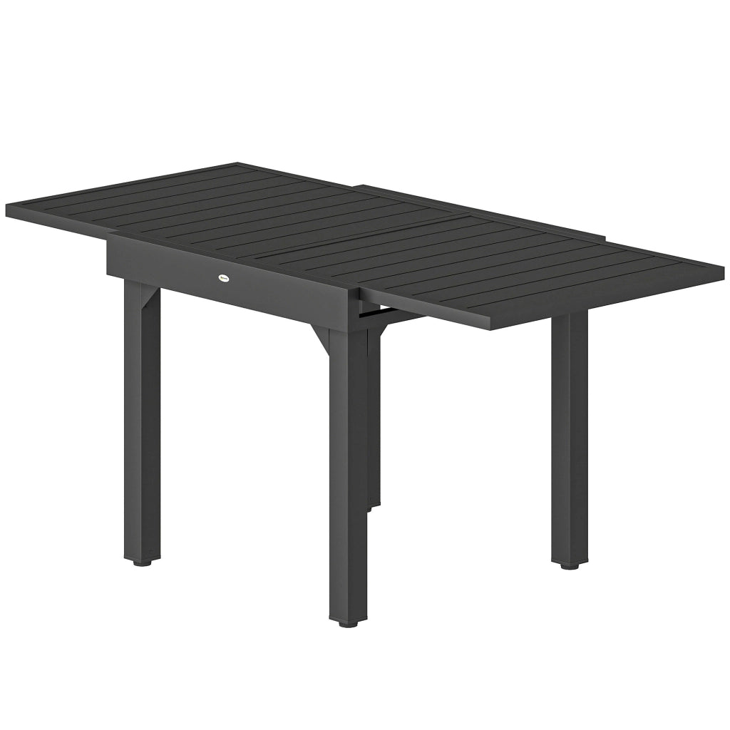 Tavolo da pranzo allungabile per giardino ¨C zephmum ¨C alluminio e acciaio, nero, 80/160x80 cm