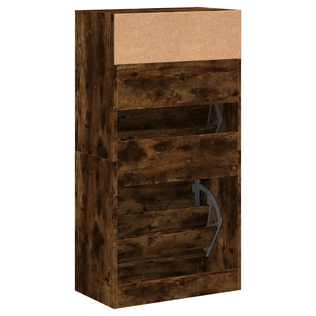 Scarpiera | Mobile per scarpe Rovere Fumo 60x34x116 cm in Legno Multistrato