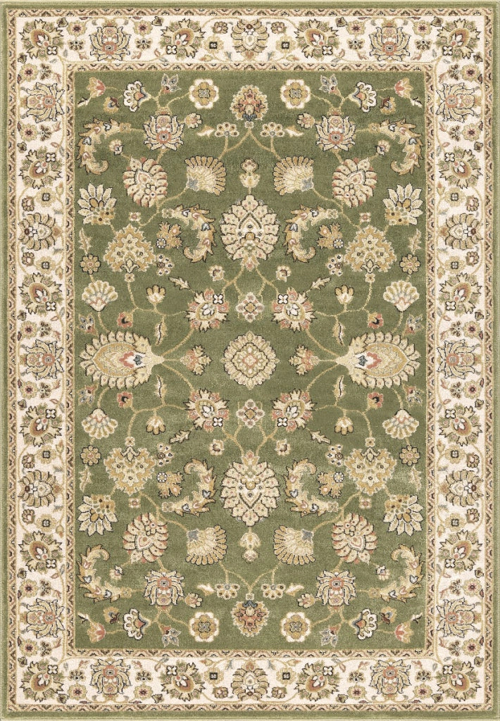 Parure di tappeti BABIL (1pz cm.80x150 + 2pz cm.60x110) trsi scendieletto disegno classico orientale colore verde e crema