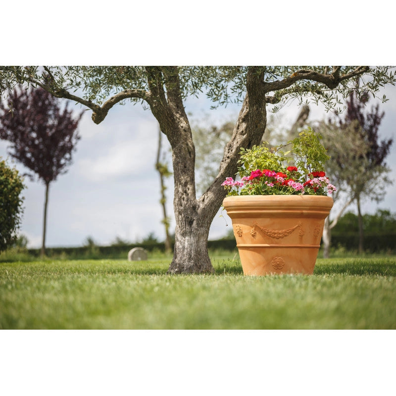 Vaso decorativo classico tradizionale Ø60 H50 in polimero resistente impruneta per piante per giardini e terrazze - Made in Italy - Monacis