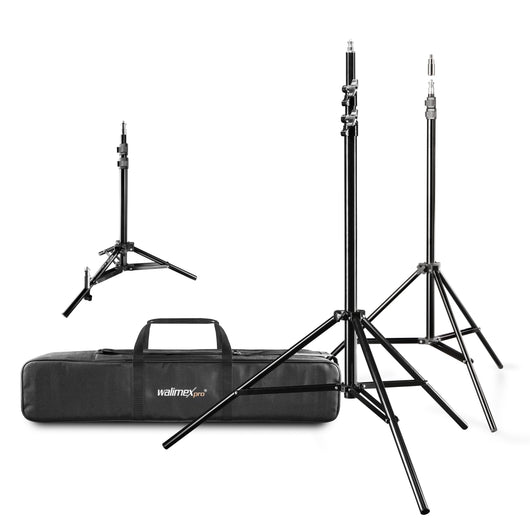 cavalletto fotografico Set 3 stativi per luci con borsa di trasporto, altezza max 256 cm, max 6 kg, per foto e video in studio e outdoor