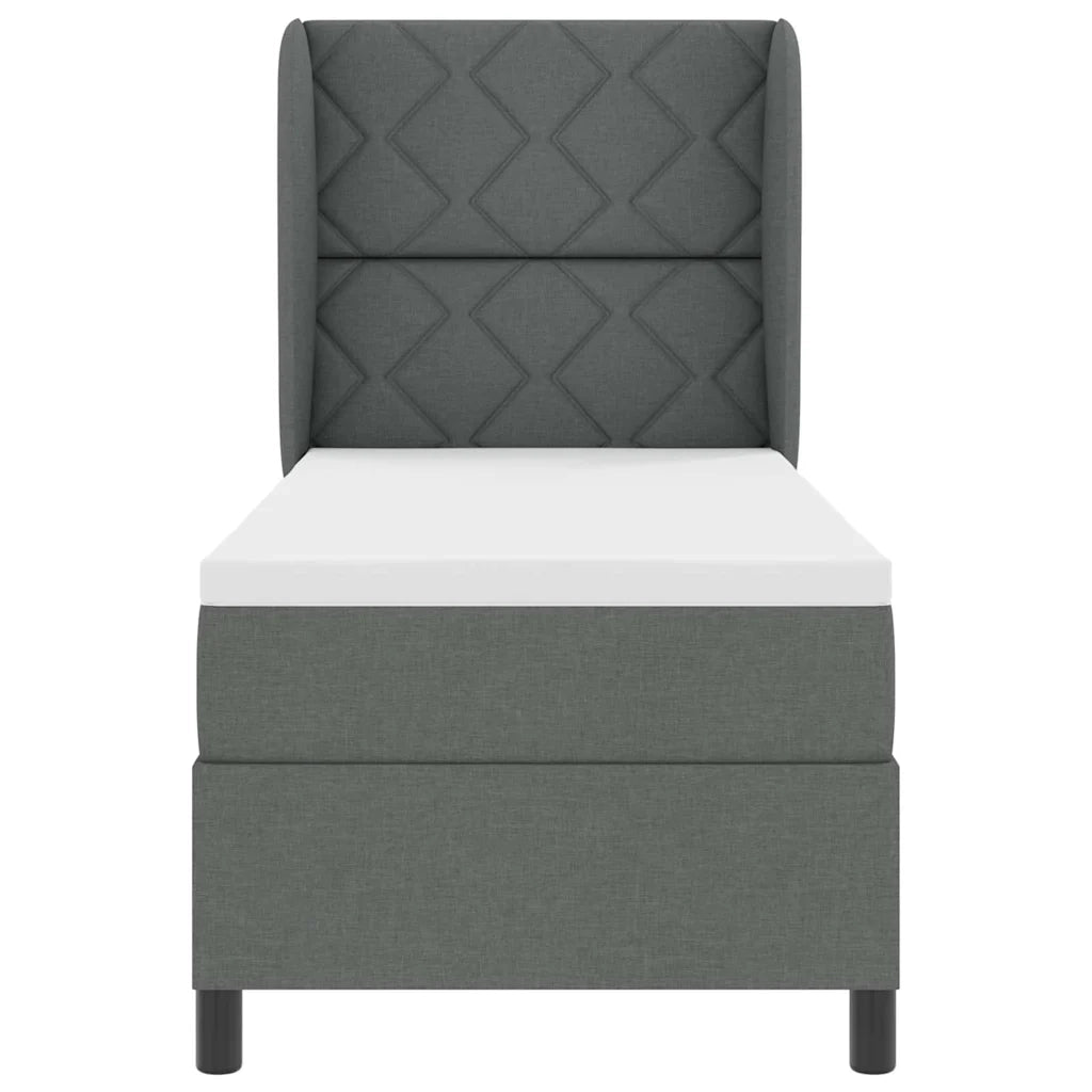 Letto a molle con materasso Grigio scuro 80 x 200 cm Tessuto 3340593