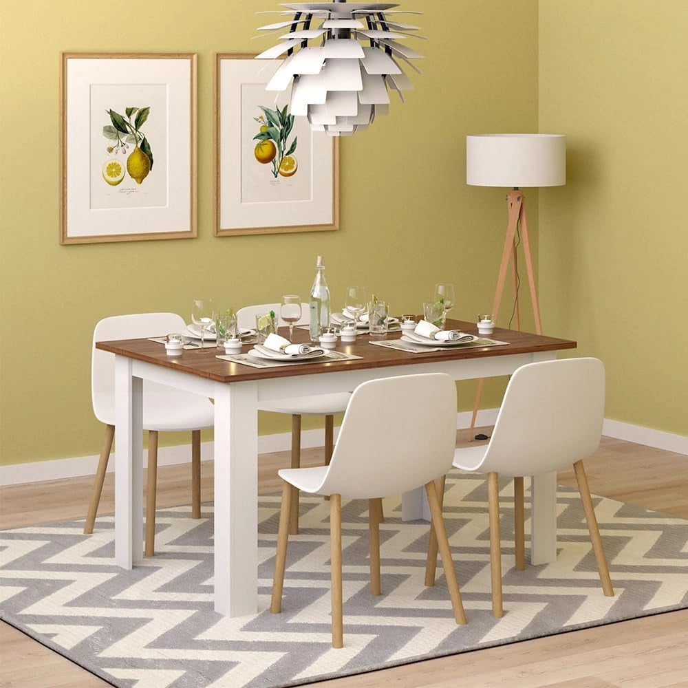 Tavolo da pranzo Karlos, Noce, 140 x 90 cm, per l'utilizzo come tavolo da pranzo fisso in soggiorno o sala da pranzo