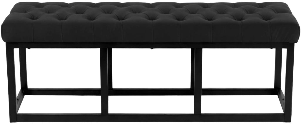 Panca Polson Velluto Nero 120 cm 1