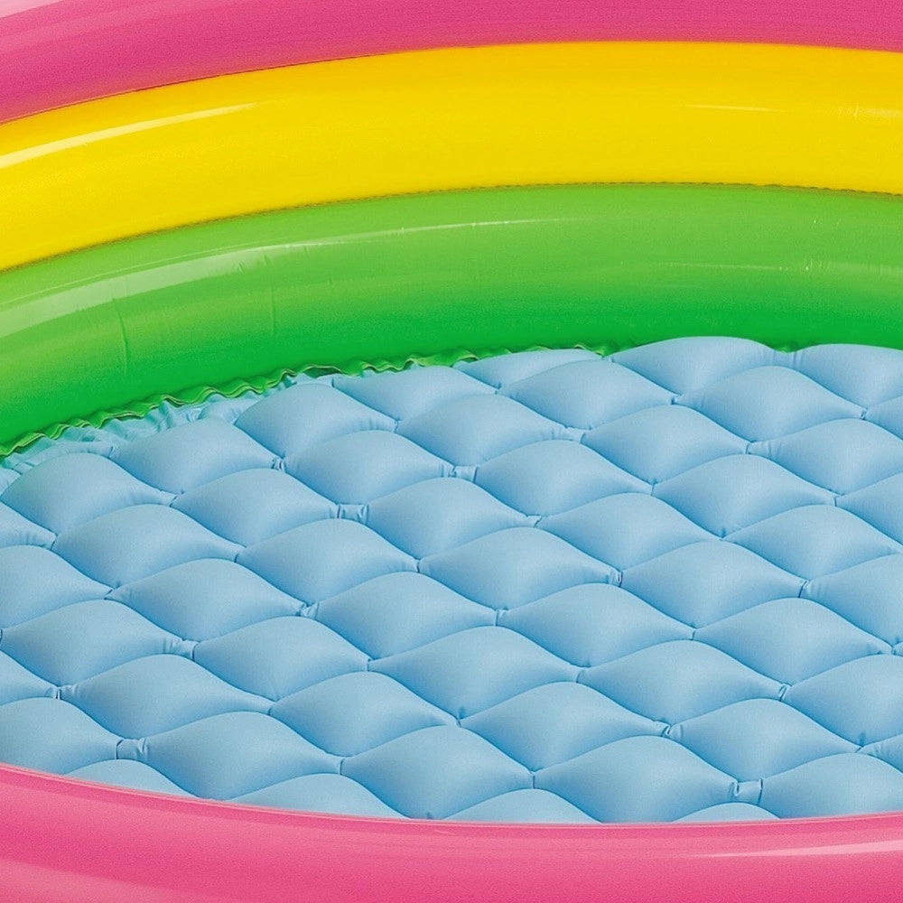 Trade Shop - Piscina Gonfiabile Per Bambini Arcobaleno A 3 Anelli Colorati 147 X 33 Cm -