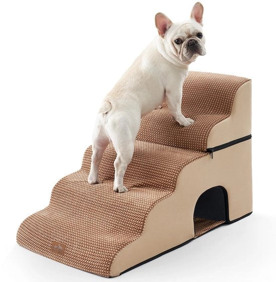 Trappola per cani ampio, piccola trappola per piccoli animali con copertura impermeabile (marrone chiaro, 83x50x57cm - foro, 5.0)