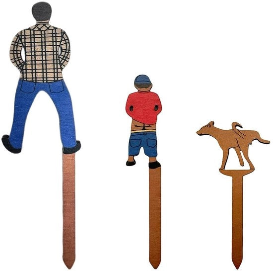 Etichette per piante con disegno creativo - Marcatori per piante in legno - Stuzzicadenti per piante - Etichette per piante per esterni - Dimensioni 18x6cm