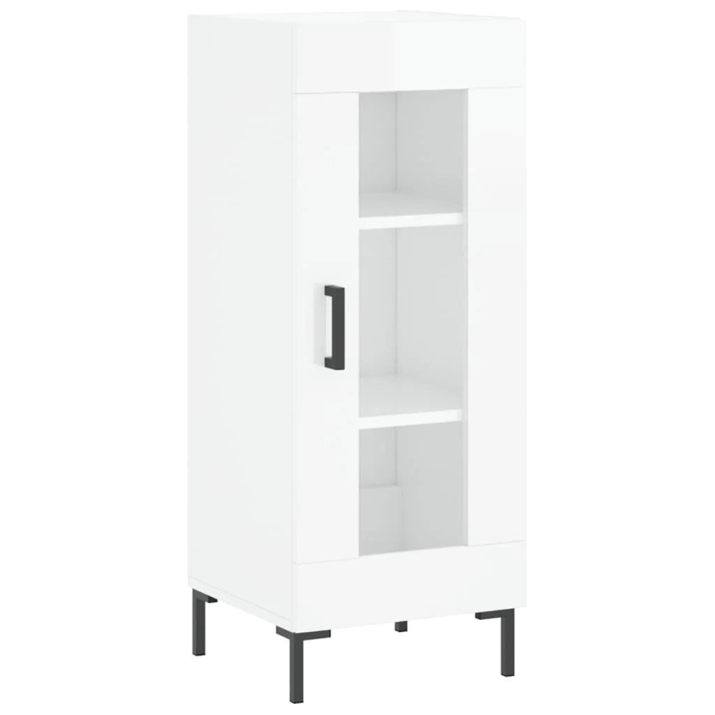 Buffet credenza cassettiera mobiletto mobile contenitore organizer per cucina soggiorno finitura lucida 34,5 x 34 x 90 cm legno ingegnerizzato bianco 02_0030632