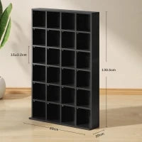 Mobile Porta CD con Ripiani Regolabili per 456 CD o 336 DVD, 24 Scomparti, 89x20x130.5 cm, Nero