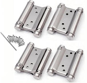 Serramenti di Inverno a Doppia Azione con Serramenti a Sfera in Acciaio Inox per Porte di Saloon, Ristoranti e Bar, Chiudibili Automatici, Regolabili, 76mm, Set da 2
