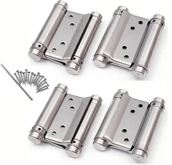 Serramenti di Inverno a Doppia Azione con Serramenti a Sfera in Acciaio Inox per Porte di Saloon, Ristoranti e Bar, Chiudibili Automatici, Regolabili, 76mm, Set da 2